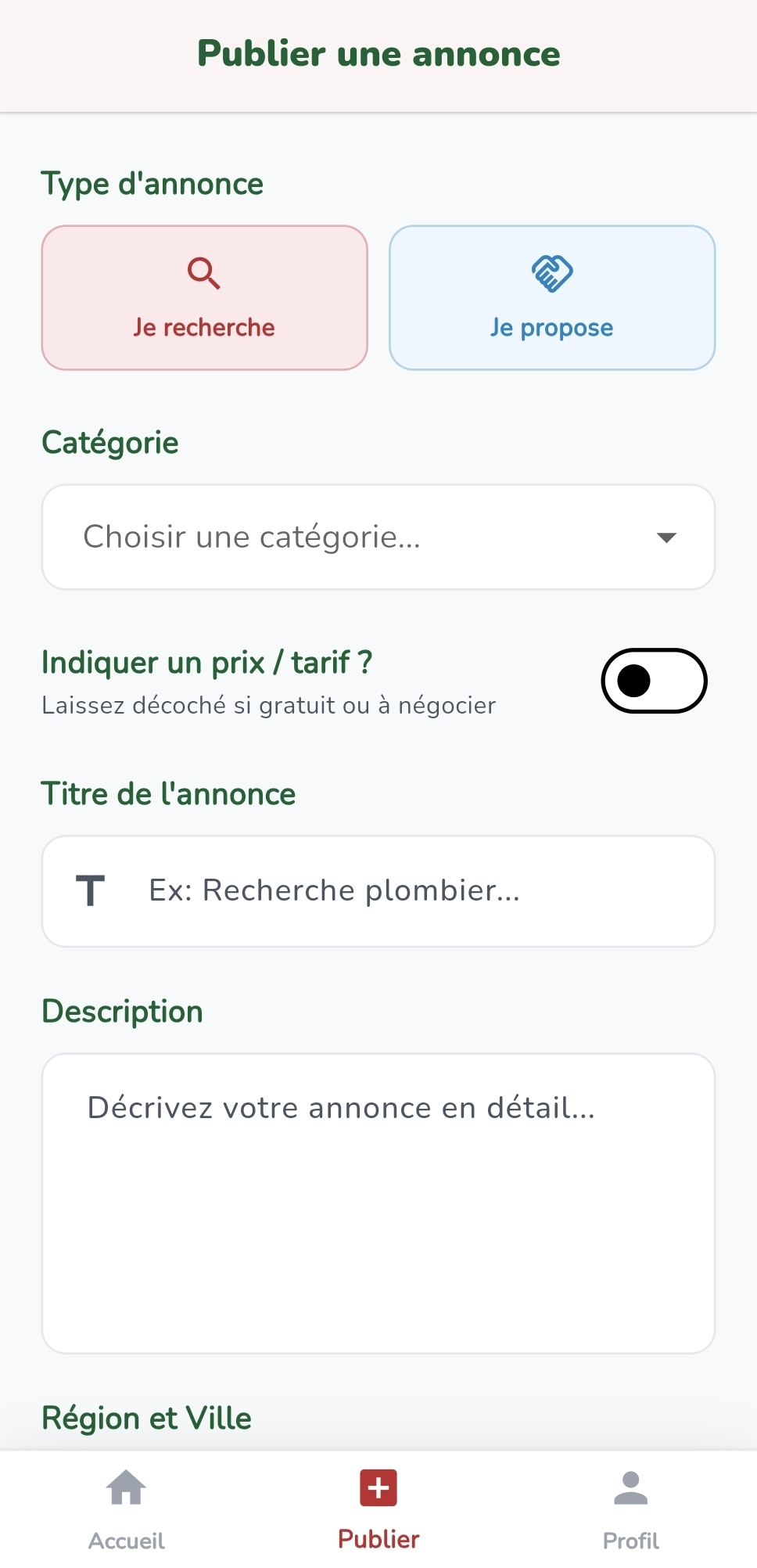 Publier une annonce Jaarkoom